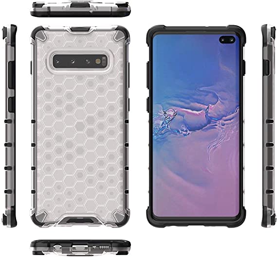 ALPHA Honeycomb Case for Samsung Galaxy S10 Plus, Anti-Slip Ultra Shock Absorption Protective, Cover for Samsung Galaxy S10 Plus -Translucent