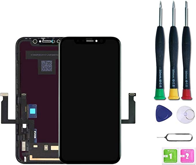 Premium Screen Replacement Compatible with iPhone XR Screen Replacement 6.1 inch (Model A1984, A2105, A2106, A2108) Touch Screen Display digitizer Repair kit Assembly with Complete Repair Tools.