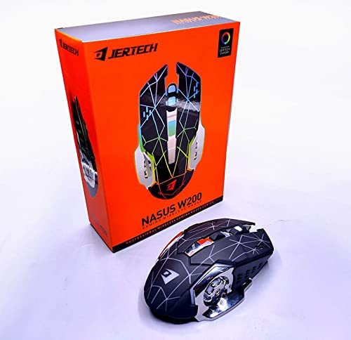 Wireless Mouse Wireless Jertech Nasus W200 RGB Rechargeable Gaming Mouse