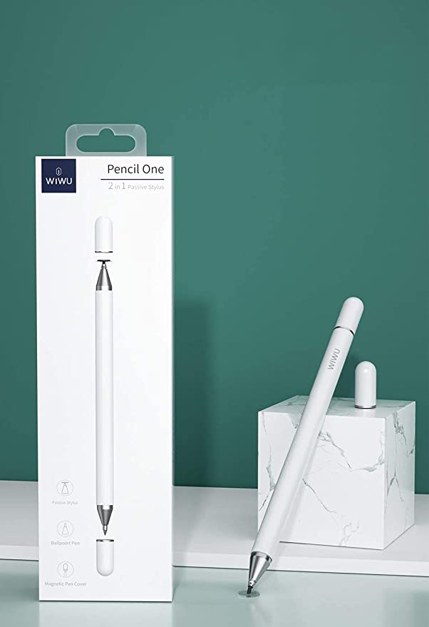 Wifo 2-in-1 Dormant Stylus Pen with Magnetic Flap - White