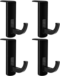 Mudder 4 Pack Headphone Headset Hanger Monitor Stand Holder Headset Stick-on Hook, Black