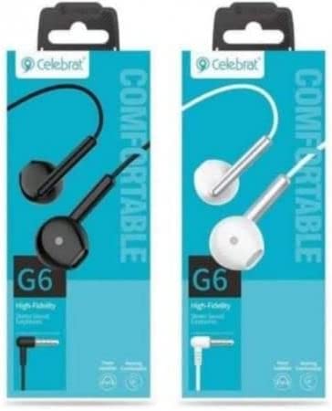 Celebrat G6 Stereo Sound Handset Free 3.5 for Phones and Laptop Black