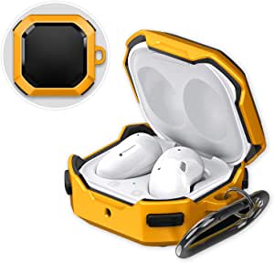 Almiao Compatible with Samsung Galaxy Buds Pro 2021 Case/Galaxy Buds Live 2020 Case Cover Full Body Rugged Case Protective Cover with Keychain for Samsung Earbuds Wireless Charging case (Yellow)