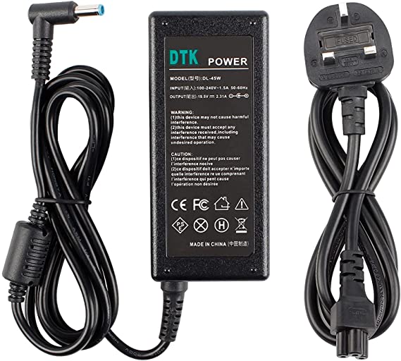 Dtk New Replacement Laptop Computer/Notebook AC Adapter/Power Supply/Charger for HP Output:19.5V 2.31A 45W Power Cord Connector Size: 4.5mm X 3mm