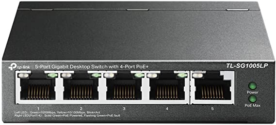 TL-SF1005LP is a 5-Port 10/100Mbps Desktop Switch with 4-Port PoE