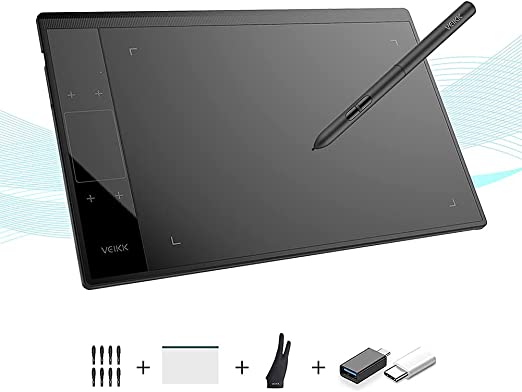 Graphic Drawing Tablet with 4 Touch Keys 1 Touch Panel VEIKK A30 Linux and Android Supported Digital Drawing Pad 10 x 6 Inch Pen Tablet for Computer PC Laptop