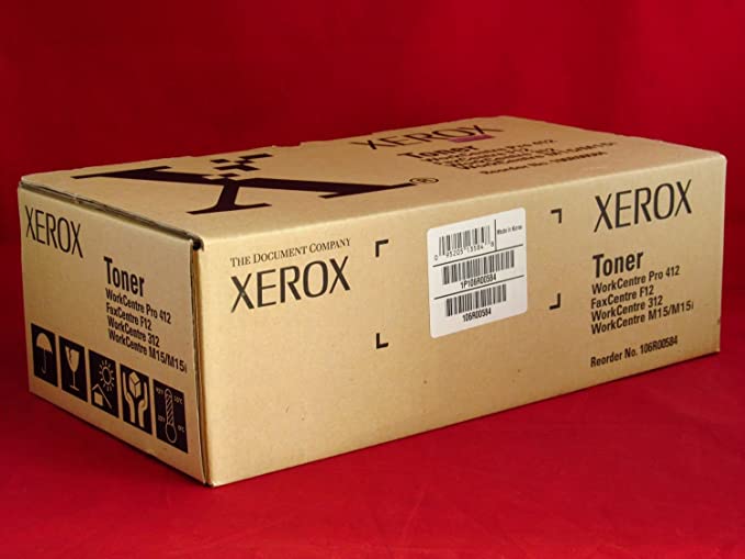 Xerox 106R00584 F12 M15 312 412 Toner Cartridge (Black) in Retail Packaging