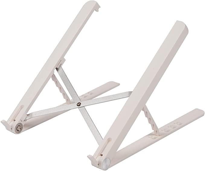 Mind Reader Folding Collapsible Laptop, Adjustable Tablet Stand, White
