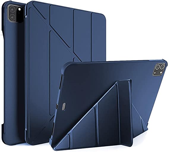For iPad 10.2 Case 2020 8th Gen / 2019 7th Smart Case Flip Cover Leather with Pen Holder Case Soft TPU Back And Trifold Stand With Auto Sleep - Blue