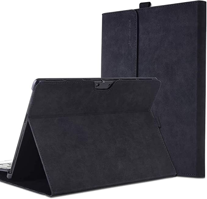 xisiciao Protective case for Surface Pro X (SQ1 / SQ2) with Pen Holder, Multiple Angle Polyester Slim Light Shell Cover, Compatible with Type Cover Keyboard.