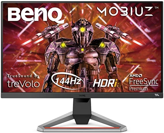 BenQ MOBIUZ EX2710 27-inch HDRi IPS Gaming Monitor | 144Hz 1ms | FreeSync Premium | FHD 1080p, sRGB | Built-in Trevolo Speakers, Flicker-free, Bezel-less | PS5/Xbox X Compatible