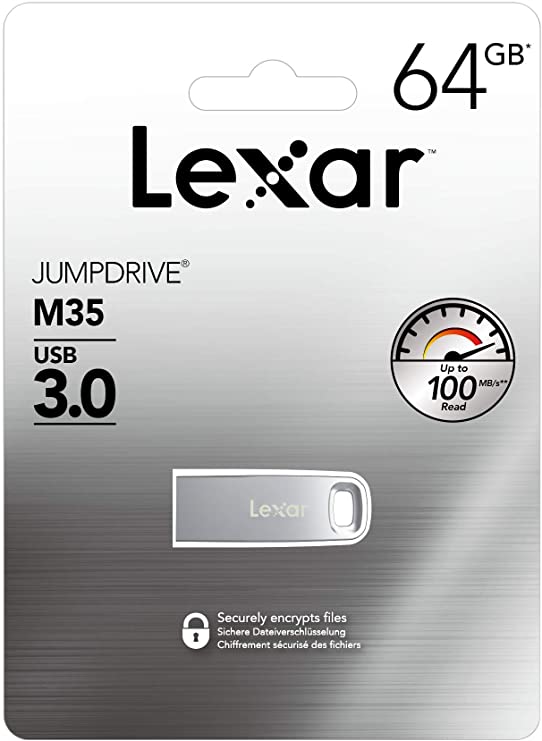 Lexar JumpDrive M35 Metal USB 3.0 Flash Drive 100MB/s, 64GB Capacity