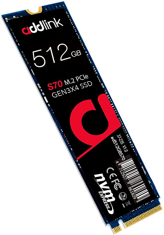 addlink S70 512GB SSD M.2 R.3400 W.2000 MBs 3D TLC NVMe GEN3x4