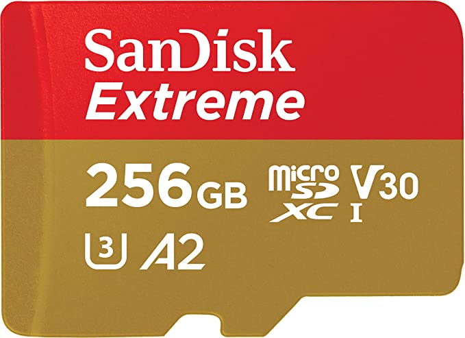 SanDisk Extreme 256GB microSD Card for Mobile Gaming, with A2 App Performance, supports AAA/3D/VR game graphics and 4K UHD Video, 160MB/s Read, 90MB/s Write, Class 10, UHS-I, U3, V30