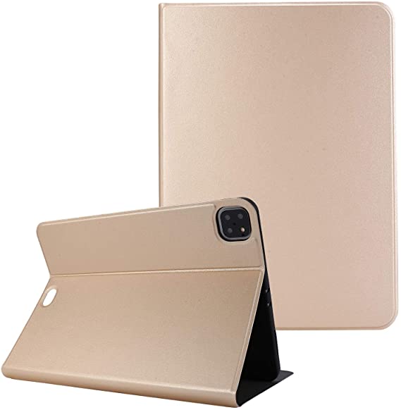 New iPad Pro 12.9 2020 Case Model A2229 A2233 Cover, Coopts Slim Gold PU Leather and Soft TPU Back Full Body Protective Smart Auto Sleep Wake Magnetic Kickstand Shell for iPad Pro 12.9" 2020, Gold