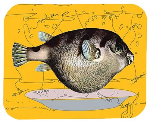 Art Fish Print 22 X 18 Cm Mouse Pad For Pc & Laptop, Yellow