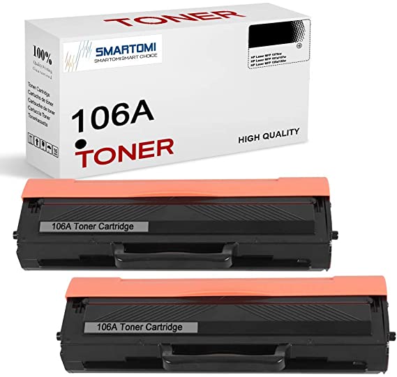 (With Chip) SMARTOMI 106A W1106A Compatible HP 106A W1106A Toner Cartridge for used with HP Laser 107 107a 107w 107r MFP 135 135a 135w 135r 135wg MFP 137 137fnw 137fwg 2PK