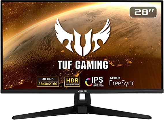 ASUS TUF Gaming VG289Q1A 4K Gaming Monitor – 28 inch UHD 4K (3840x2160), IPS, DCI-P3, Adaptive-Sync, FreeSync, HDR 10