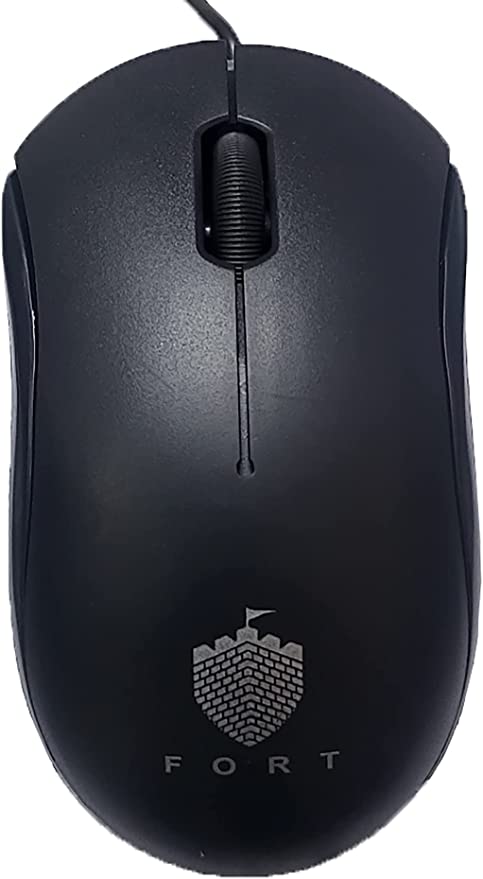 Fort FT-300 Mouse USB Small 2.4GHZ 1000DPI optical mouse Wired for PC and laptop - Black