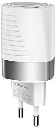 Borophone BA26A Mighty Dual Port Wall Charger - White