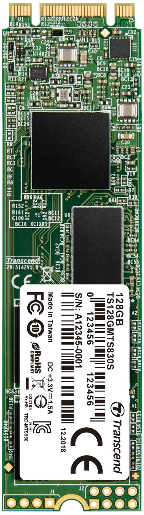 Transcend TS128GMTS830S 128GB SATA III 6GB/s MTS800 80mm M.2 Solid State Drive