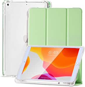 SIWENGDE Case for iPad 10.5 Inch Air (3rd Gen) 2019/iPad Pro 10.5 Inch 2017, Slim Soft TPU Translucent Frosted Back Protective Cover for iPad Air with Pencil Holder, Auto Sleep/Wake-Matcha green