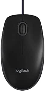 Logitech B100 Wired USB Mouse, 3-Buttons, Optical Tracking, Ambidextrous PC / Mac / Laptop - Black