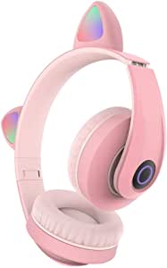 Duyubing Headphones cat ear model moving can be inserted Bluetooth wireless head mounted heavy bass with microphone card listening song special Bluetooth wireless headset heavens high-quality headphon