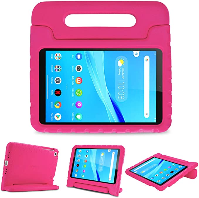 ProCase Kids Case for Lenovo Tab M8 HD/Smart Tab M8 / Tab M8 FHD 2019 Case, Shockproof Handle Stand Cover, Lightweight Kids Friendly Case –Magenta