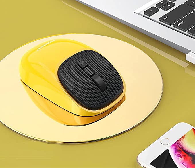 FOREV FV-169 Wireless Rechargeable Mouse – 4 Buttons 1600DPI – 2.4Ghz 10m Range | Yellow