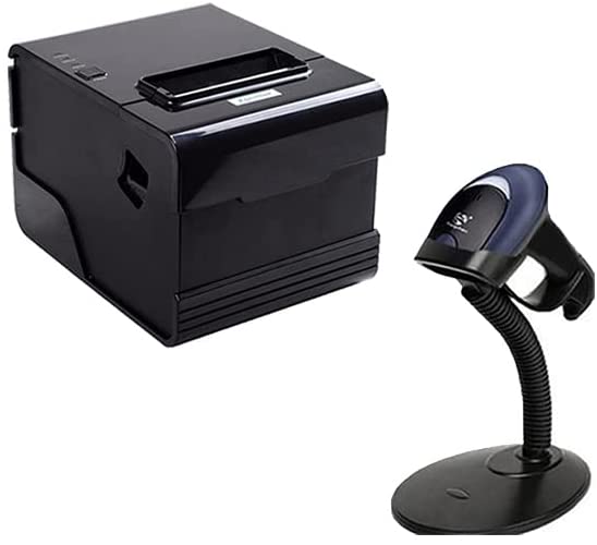 Xprinter F200 Thermal Bill Printer with Stand Scanner Barcode Reader