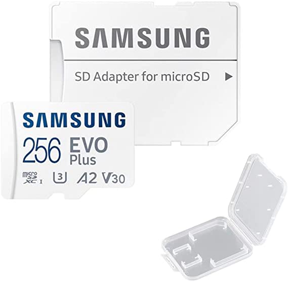 Micro SD EVO Plus 256GB microSDXC Up to 130MB/s with Adapter & Case UHS-I, U3, A2, V30, Full HD & 4K UHD MB-MC256KA (256GB)