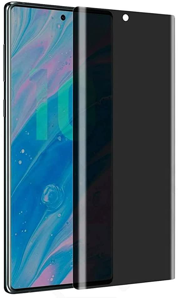 【2 Pack】 Tempered Glass Privacy Screen Protector Compatible with Samsung Galaxy Note10+ / Note10 Plus 5G (6.8"), 【High Sensitivity】【Bubble Free】【Easy Installation】 Anti-Spy Protective Film