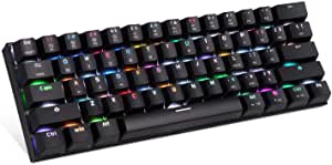 Motospeed Wired/Wireless 3.0 Mechanical Keyboard 60% Compact 61 Keys RGB Backlit Type-C Gaming/Office Keyboard for PC/Mac/Linux/iPad/iPhone/Smartphone/Laptop Red Switch