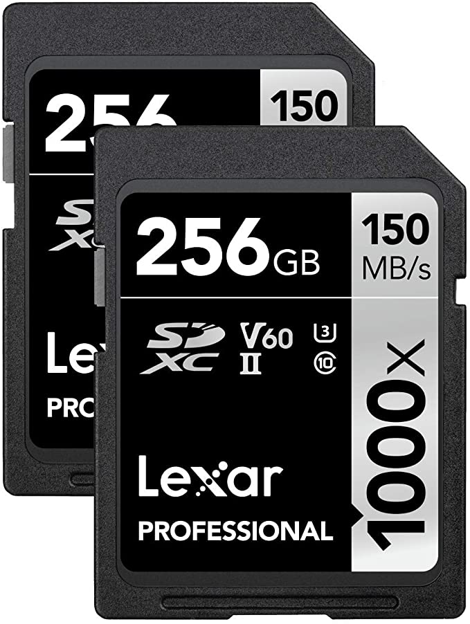 Lexar Professional 1000X 256GB (2-Pack) SDXC Uhs-II Cards