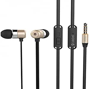 Set Of 2 Celebrat D7 Sport Metal Wired Earphone With Deep Bass Stereo Sound And Microphone - Black