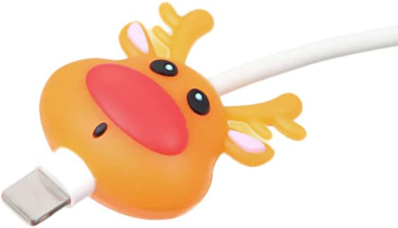 Christmas Dear Cable Bite Silicone Cable Protector For Your Charging Cable Cord/USB Cable