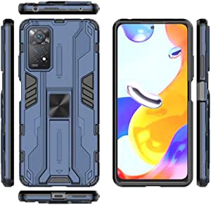 لهاتف شاومي Redmi Note 11 Pro 4G / Redmi Note 11 Pro 5G جراب ايرونمان خلفي أصلي مقاوم للصدمات مع مسند للظهر من GrabologyStore - أزرق