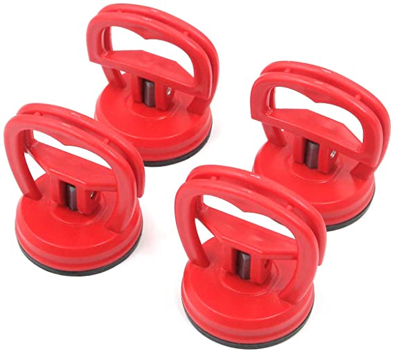 FarBoat 4Pcs Suction Cup Heavy Duty Universal Screens Suction Cups Opening Repair Maintenance Tools for iPad, iMac, MacBook, Tablet, Laptop, iPhone, Samsung, Huawei(Red)