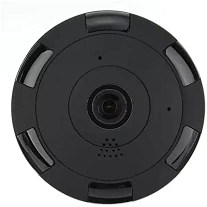 360-Degree Panoramic View Security Camera/wifi/msdcard/nodvr/mic/speaker/night vision black