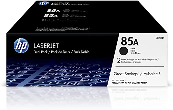 HP 85A | CE285D | 2 Toner Cartridges | Black | Works with HP LaserJet Pro M1212nf, M1217nfw, P1102w, P1109w