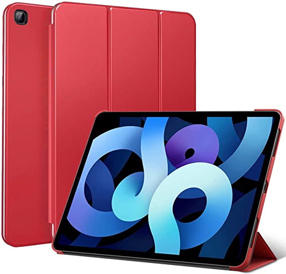Smart Case Compatible with Samsung Galaxy Tab A7 10.4 Inch 2020 (SM-T500/T505/T507), Smart Case Flip Cover Leather Case Soft TPU Back And Trifold Stand With Auto Sleep (Red)
