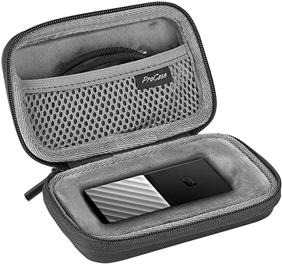 ProCase Hard Carry Case for WD My Passport, Shockproof Hard Shell Travel Case -Black