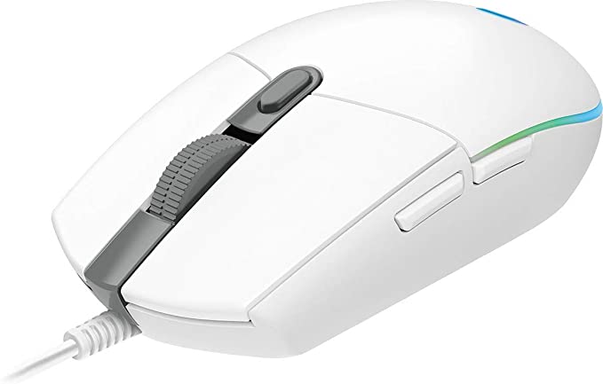 Logitech G102 Light Sync Gaming Mouse with Customizable RGB Lighting, 6 Programmable Buttons, Gaming Grade Sensor, 8 k dpi Tracking,16.8mn Color, Light Weight (White)