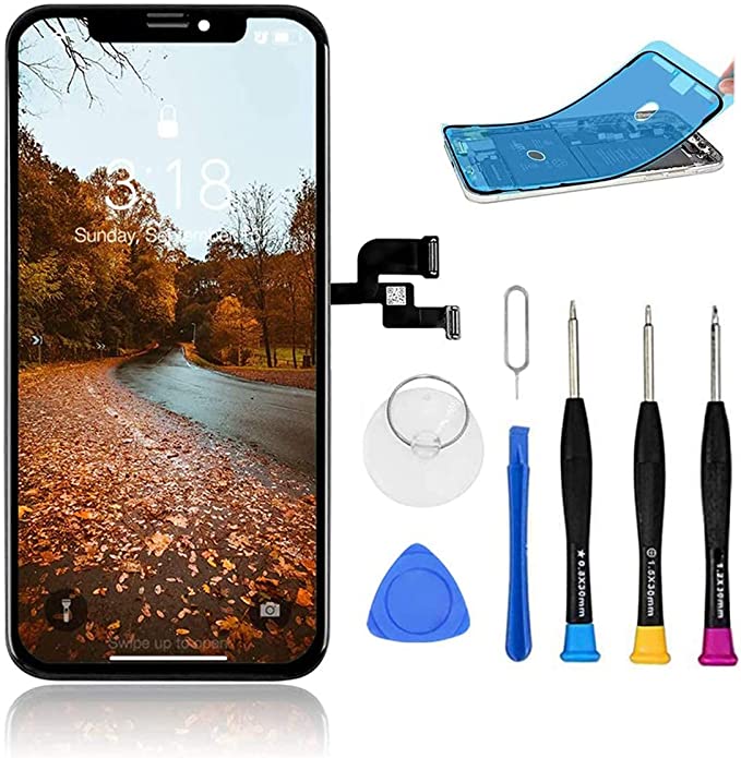 Premium Screen Replacement Compatible with iPhone Xs Screen Replacement 5.8 inch (Model A1920, A2097, A2098,A2099, A2100) Touch Screen Display digitizer Repair kit Assembly with Complete Repair Tools