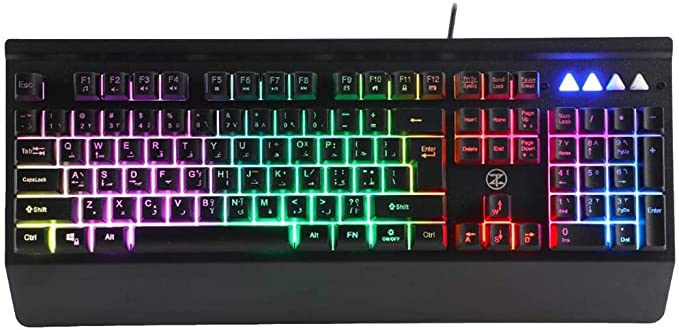 Techno Zone E8 Gaming Membrane Keyboard | Rainbow Backlit Light Effects | Metal case | HighEnd