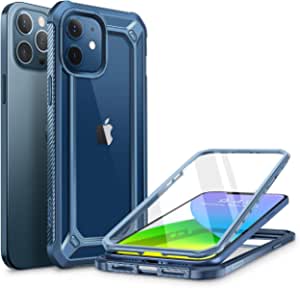 SupCase Unicorn Beetle EXO Pro Series Case for iPhone 12 / iPhone 12 Pro (2020 Release) 6.1 Inch, with Built-in Screen Protector Premium Hybrid Protective Clear Bumper Case (Aqua)