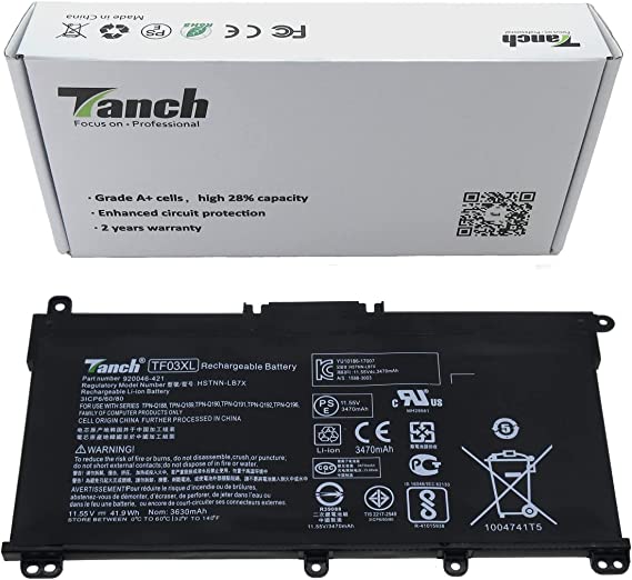 Laptop Battery TF03XL HT03XL 920070-855 for HP Pavilion 15-ck007np 15-cw1598sa 15-cs008ns 15-cc593nd 15-cw1598sa 15-cc507nf 15-da0014 Nv 15-dw0xxx 11.55V 3630mAh 41.9Wh