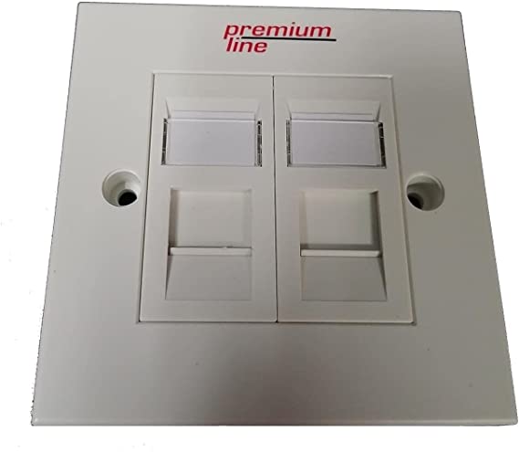 Premium Line Face Plate 2 Port- White 86x86