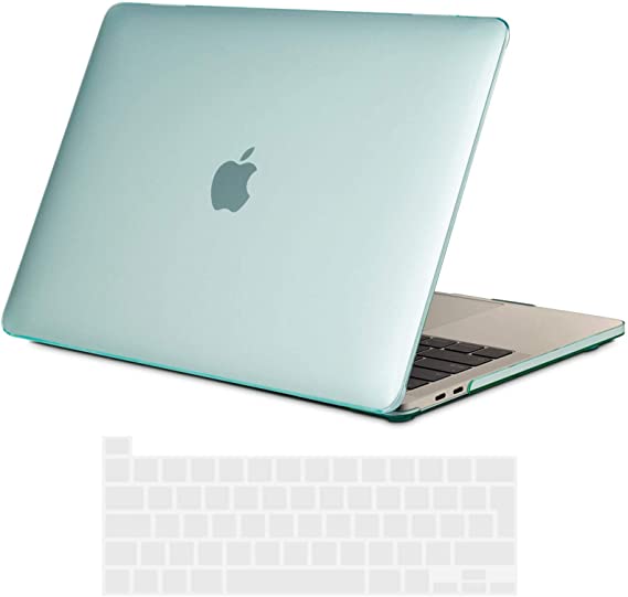 TECOOL MacBook Pro 16 inch Case 2020 2019 (Model: A2141), Slim Plastic Protective Hard Case Cover with Transparent Keyboard Cover for MacBook Pro 16 with Touch Bar and Touch ID - Crystal Green